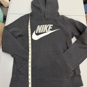 Nike Black and White hoodie with Iconic Swoosh kids size L